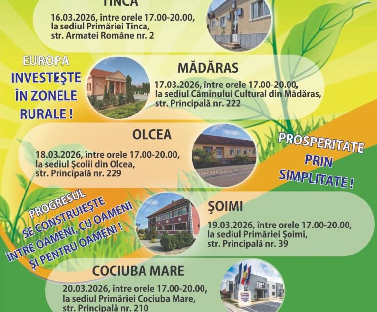 Întâlniri de animare premergătoare lansării apelurilor de selecție de proiecte - 16-20 martie 2026