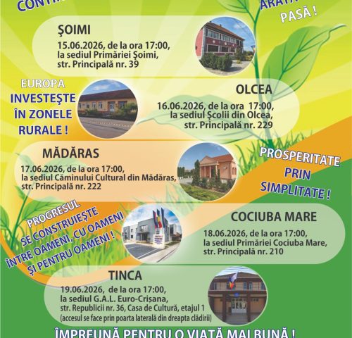Întâlniri de animare premergătoare lansării apelurilor de selecție de proiecte - 15-19 Iunie 2026