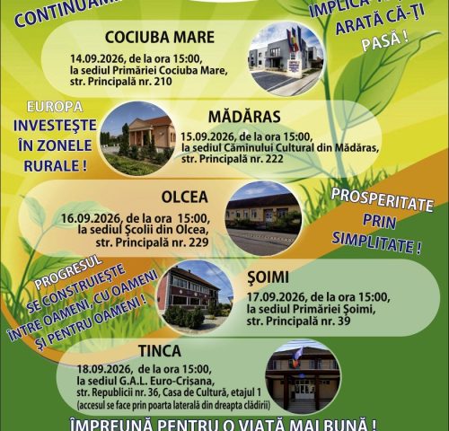 Întâlniri de animare premergătoare lansării apelurilor de selecție de proiecte - 14-14 Septembrie 2026