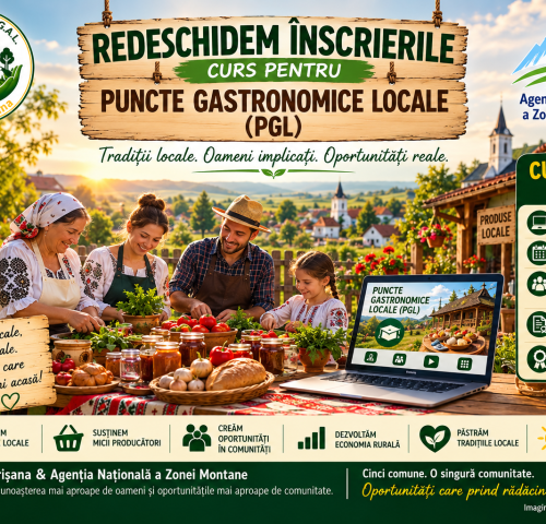 REDESCHIDEM ÎNSCRIERILE! Curs online gratuit dedicat Punctelor Gastronomice Locale (PGL)