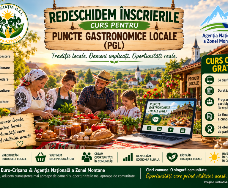 REDESCHIDEM ÎNSCRIERILE! Curs online gratuit dedicat Punctelor Gastronomice Locale (PGL)